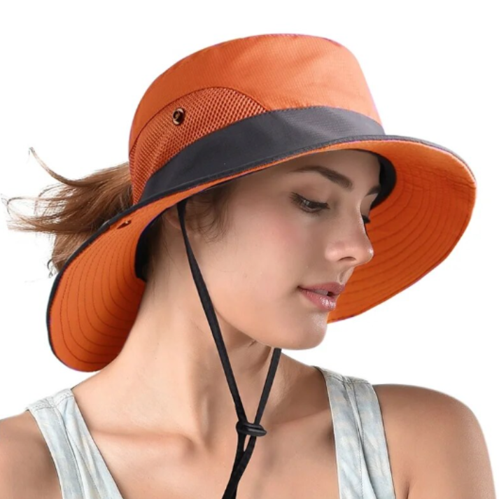 Stylish women's UV protection sun hat with a wide brim – Livia-Pink-The Livary