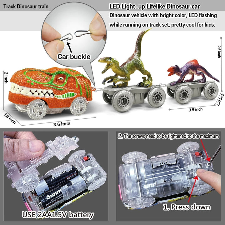 Train Set – DinoTrack-Set 1: 168 pieces Train Set + 1 Dino + 1 Train Car-The Livary