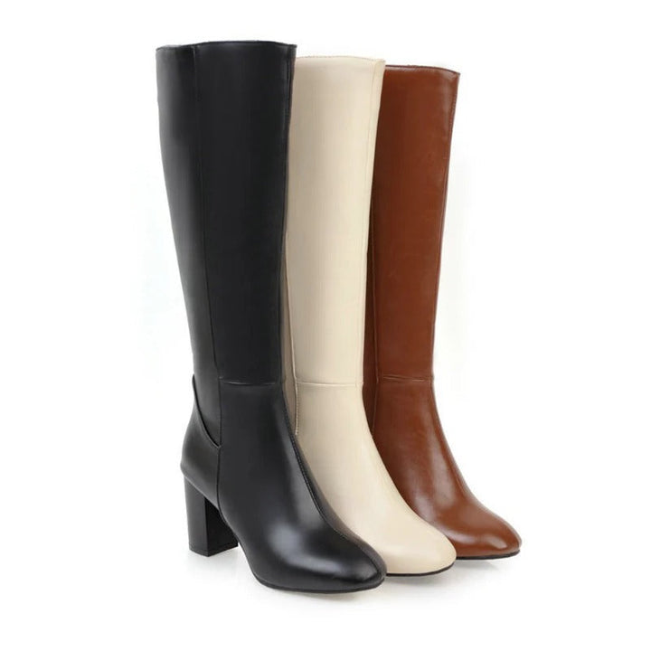 Knee-high Women's Boots with Heel - Sienna-Black-2.5-The Livary