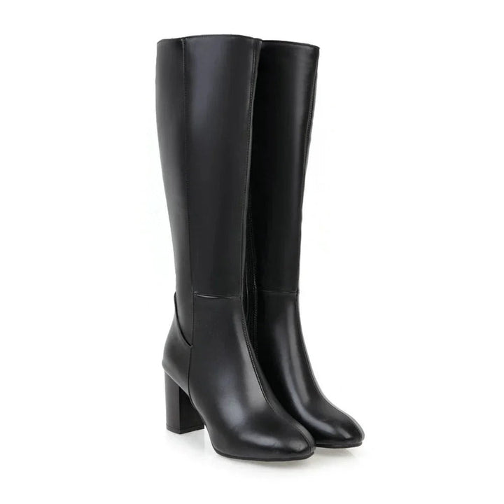 Knee-high Women's Boots with Heel - Sienna-Black-2.5-The Livary