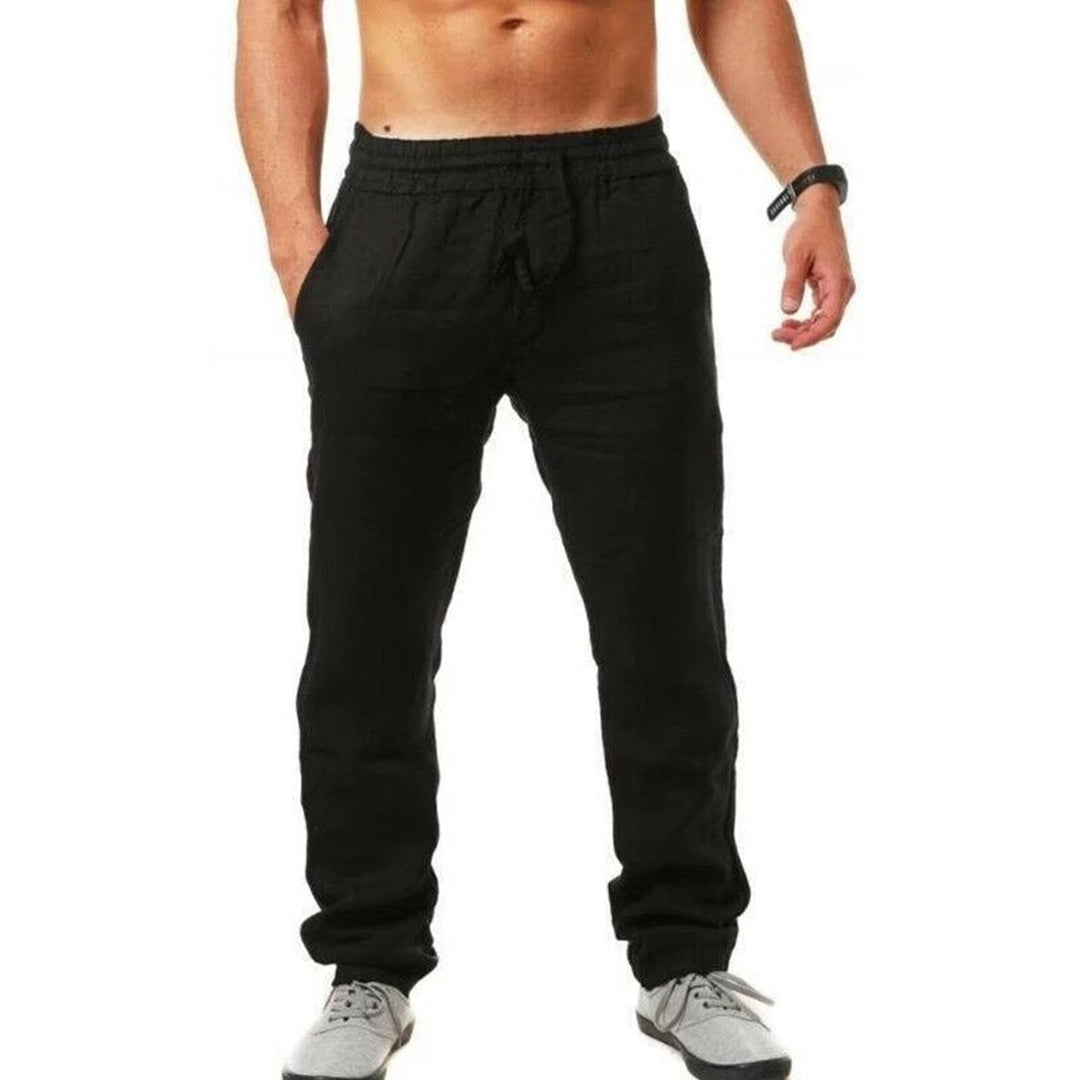 Airy Linen Trousers for Men - Noah-Black-S-The Livary