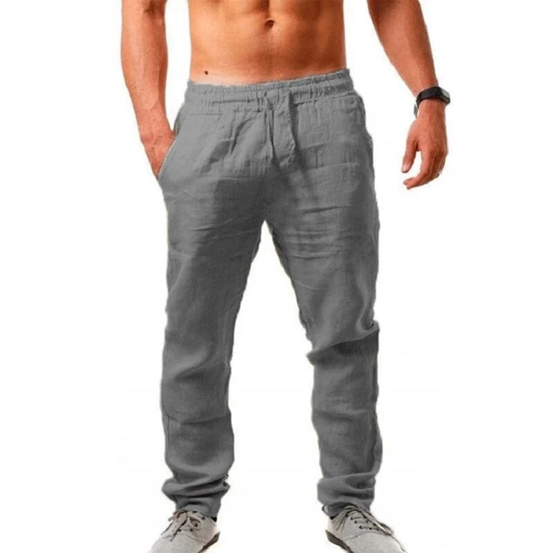 Airy Linen Trousers for Men - Noah-Grey-S-The Livary