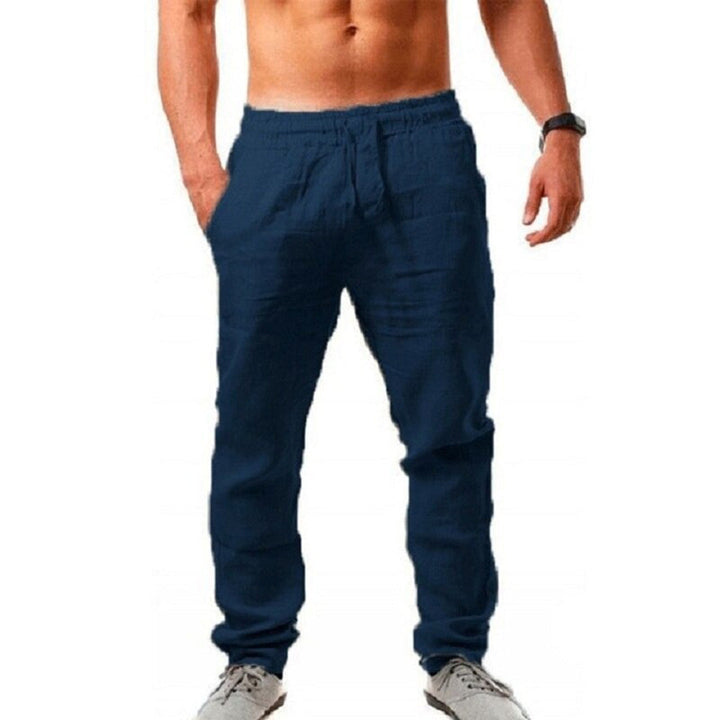Airy Linen Trousers for Men - Noah-Dark blue-S-The Livary