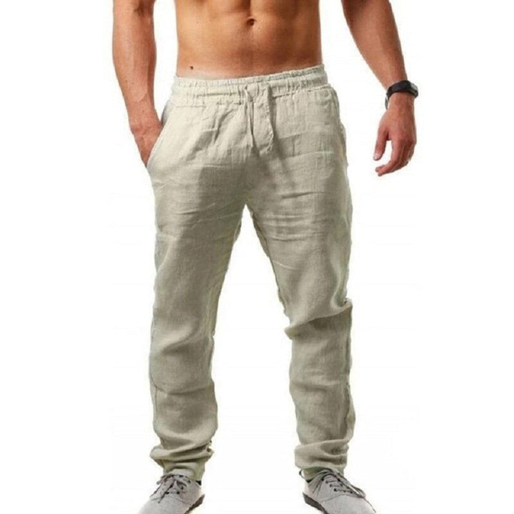 Airy Linen Trousers for Men - Noah-Khaki-S-The Livary