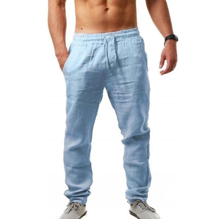 Airy Linen Trousers for Men - Noah-Light blue-S-The Livary