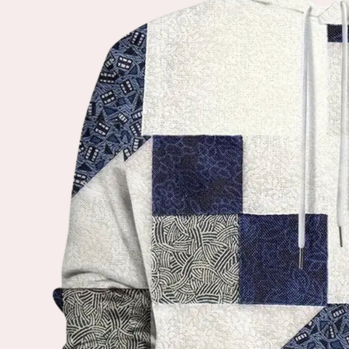 Trendy Checked Hoodie for Men - Cedric-S-The Livary