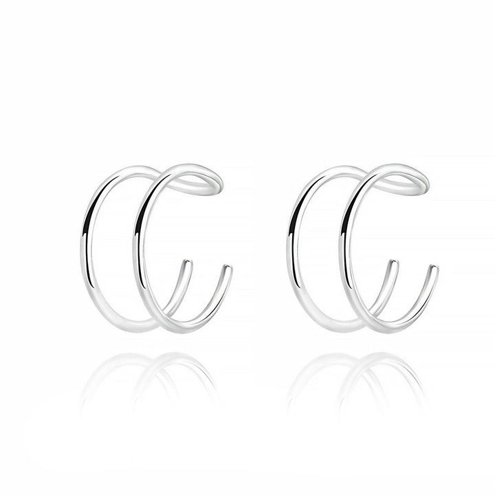 Modern U-Shaped Ear Clips - Nova-U-Silver-The Livary