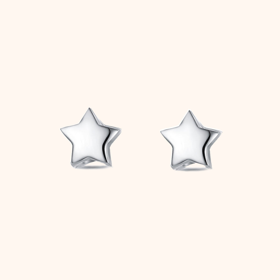Star Earrings - Luna-Silver-The Livary