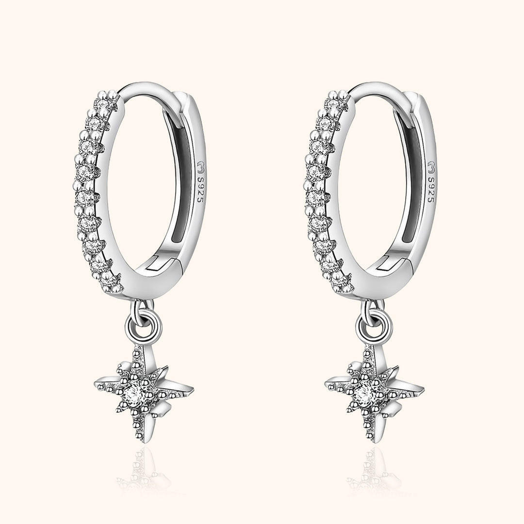 Stylish Galaxy Earrings - Celestia-Silver-The Livary