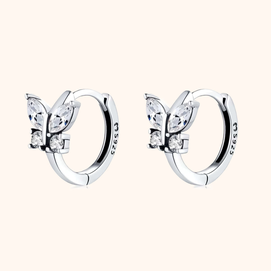 Crystal Butterfly Earrings - Auryn-Silver-The Livary