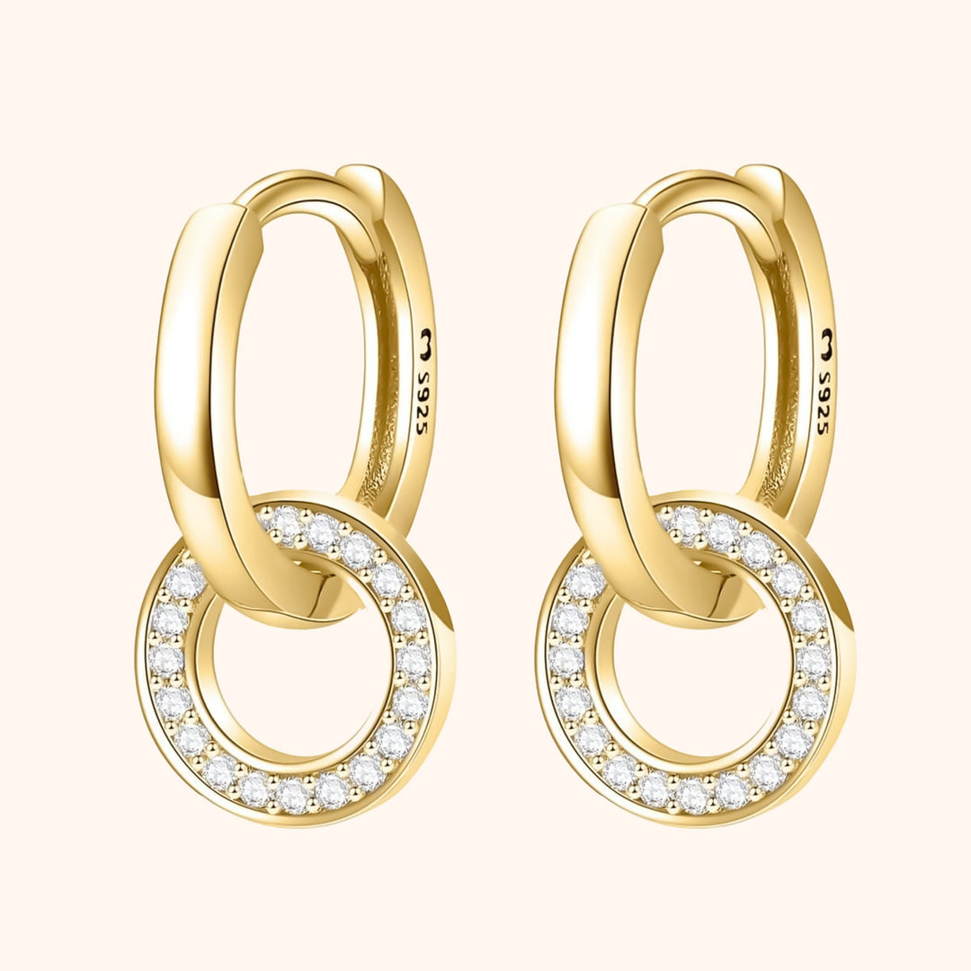 Connected Hoop Earrings - Nerida-Gold-The Livary