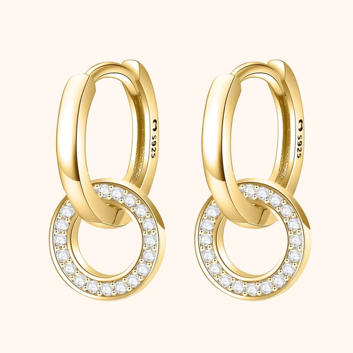 Connected Hoop Earrings - Nerida-Gold-The Livary