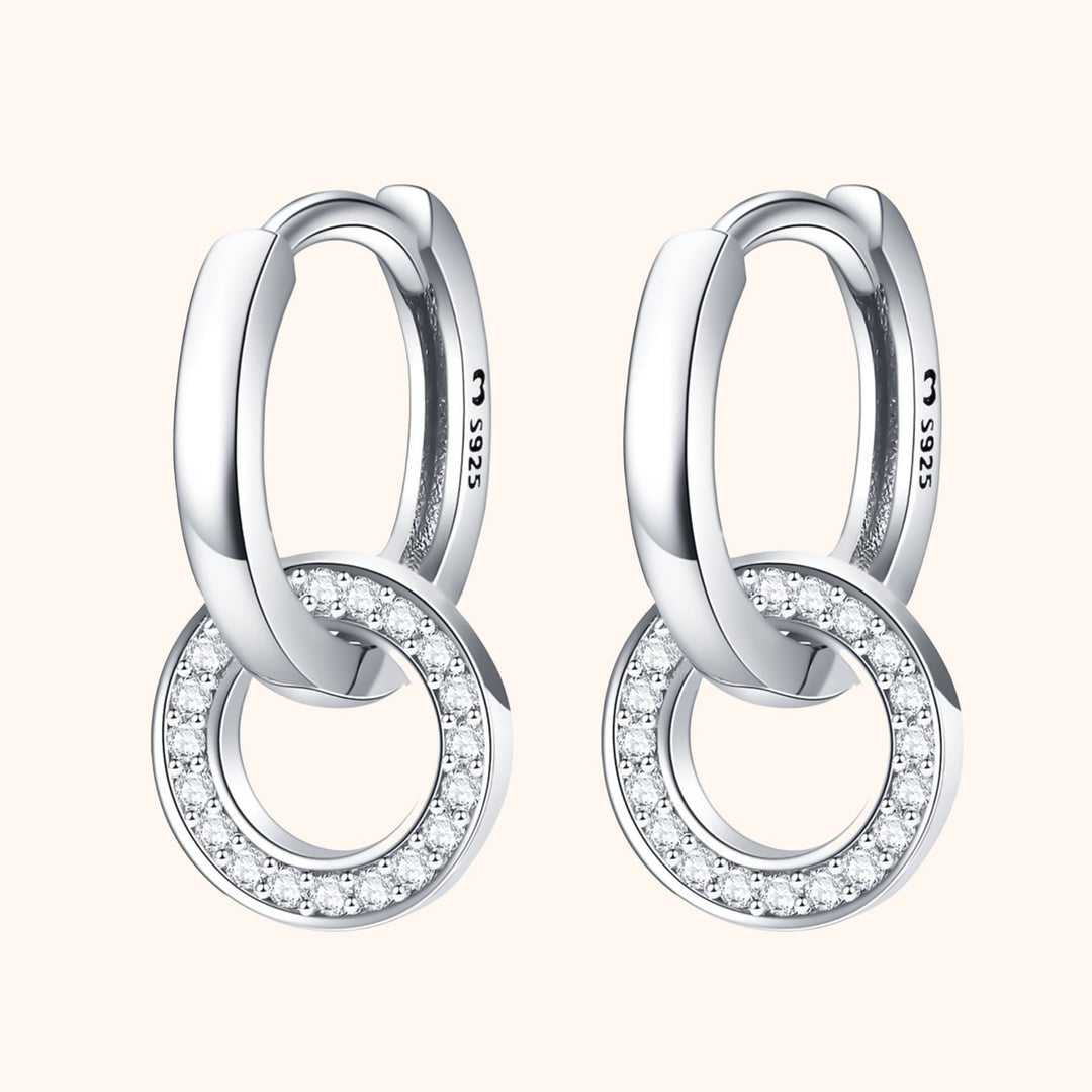 Connected Hoop Earrings - Nerida-Silver-The Livary