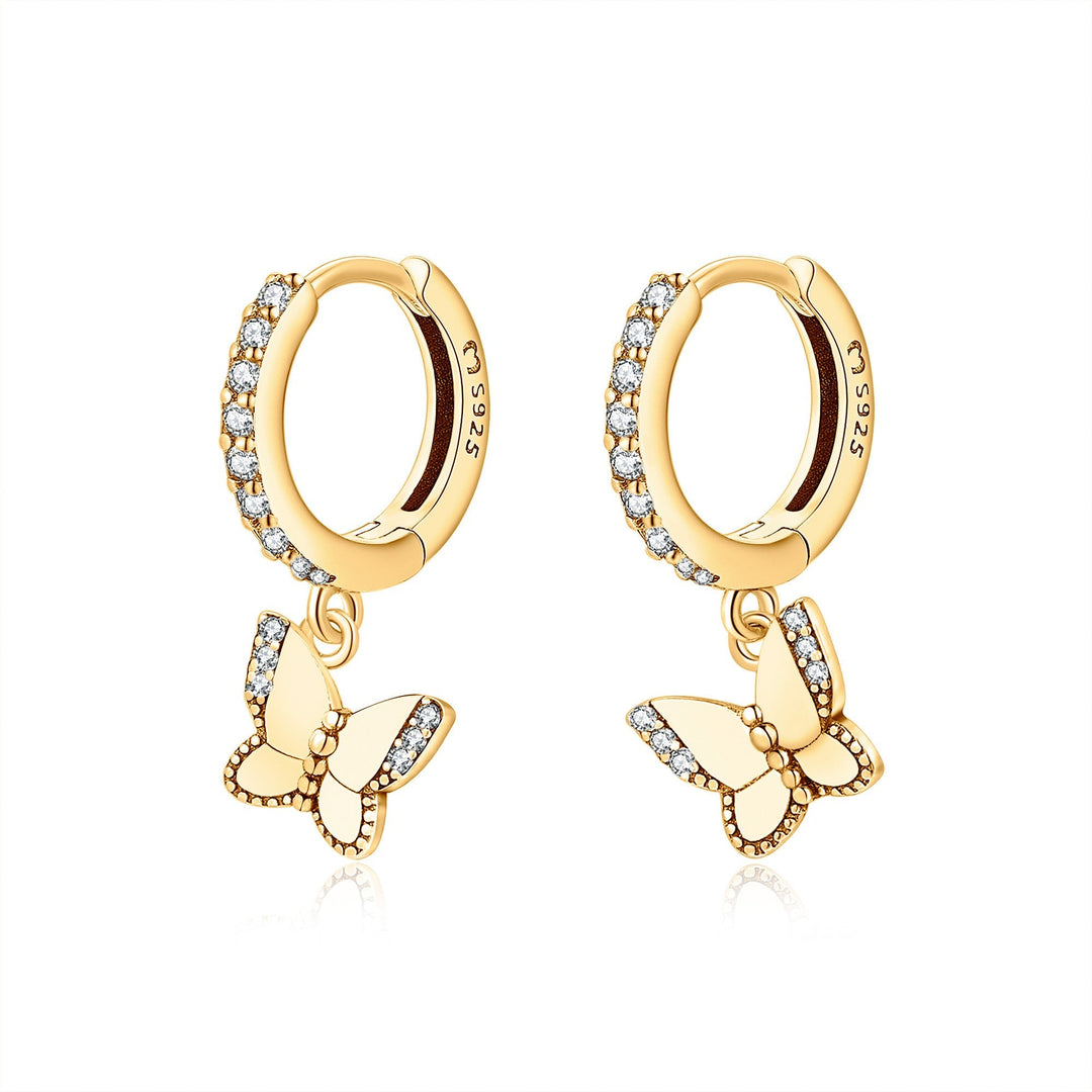 Shining Butterfly Earrings - Lyrielle-Gold-The Livary