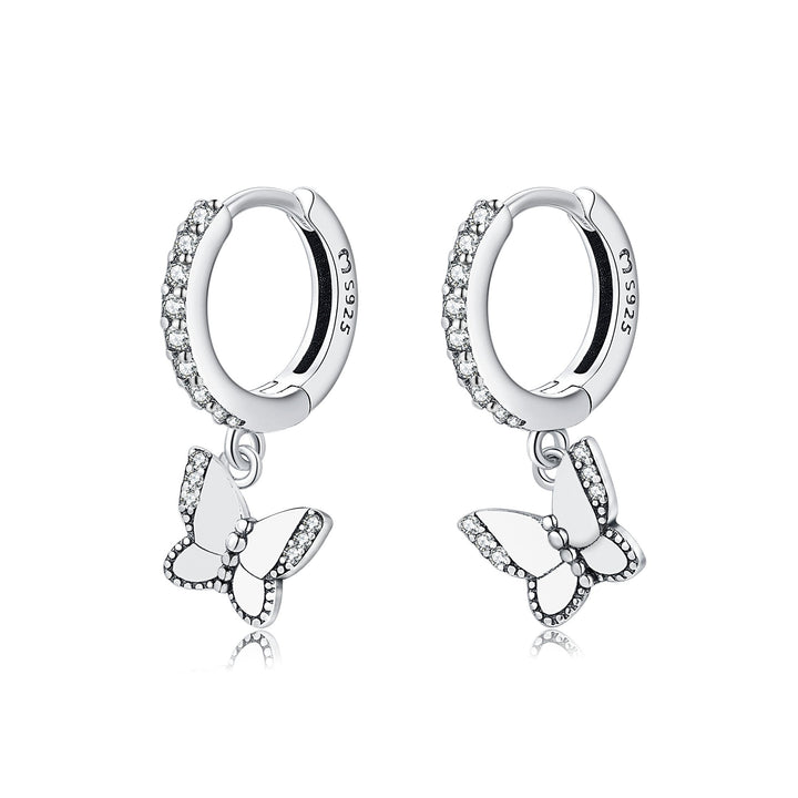 Shining Butterfly Earrings - Lyrielle-Silver-The Livary