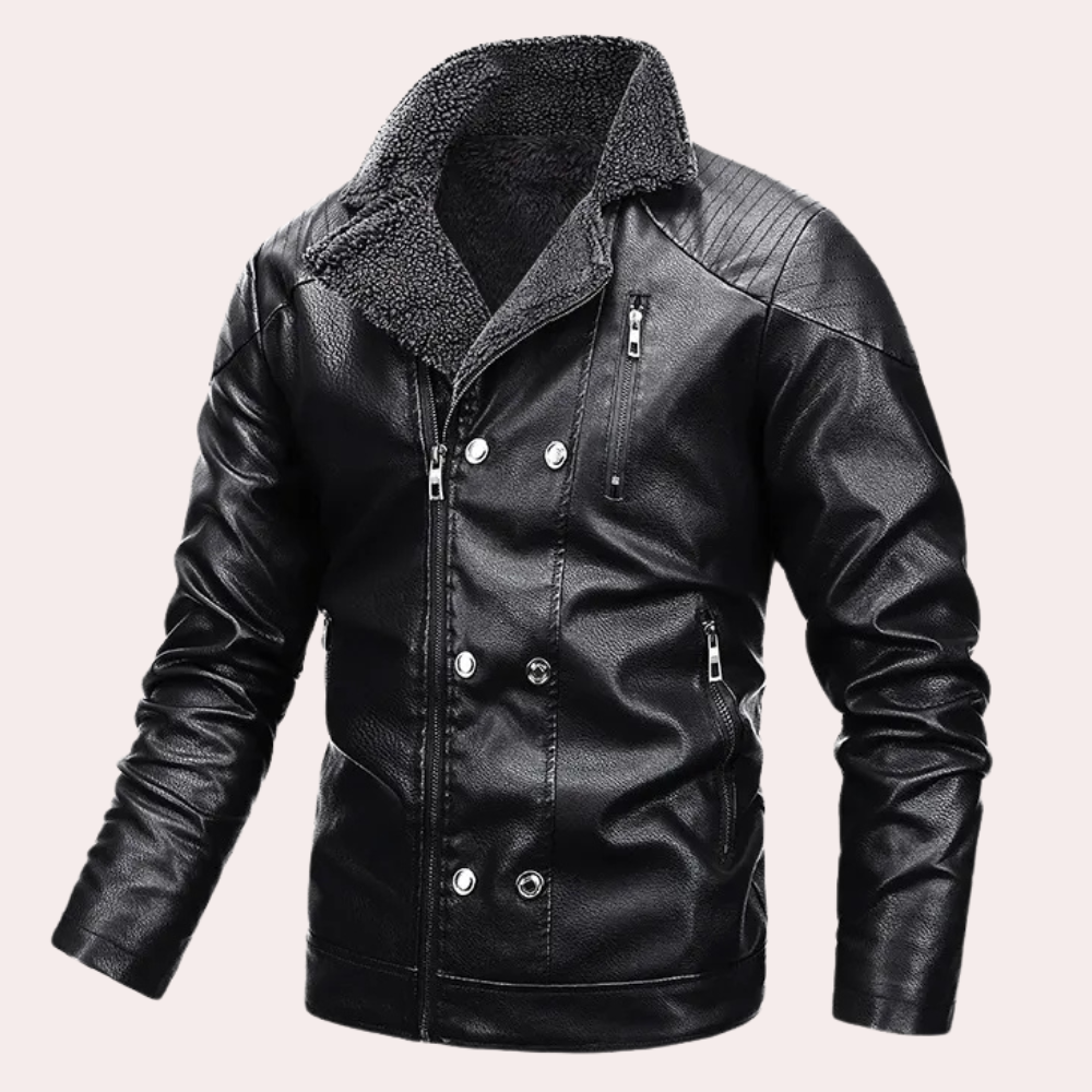 Stylish Men's Motorcycle Jacket with Functional Design - Ronan-Black-S-The Livary