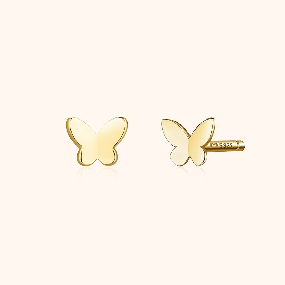 Mini Butterfly Earrings - Elena-Gold-The Livary