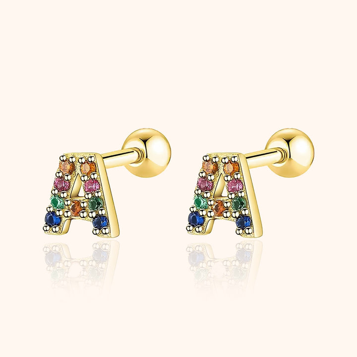 Coloured Letter Earrings - Letria-A-Gold-The Livary