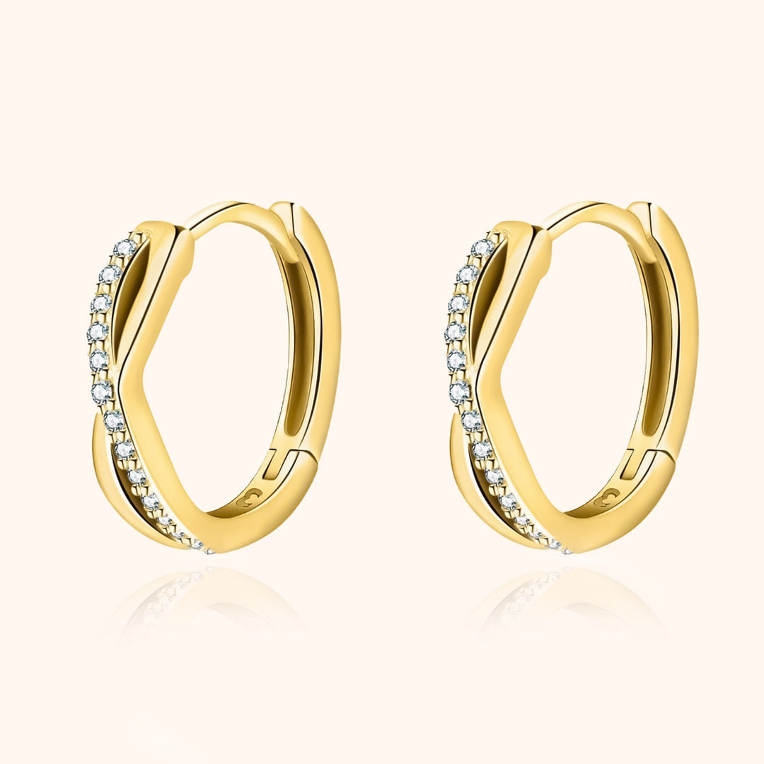 Crossed Earrings - Sophia-Gold-The Livary