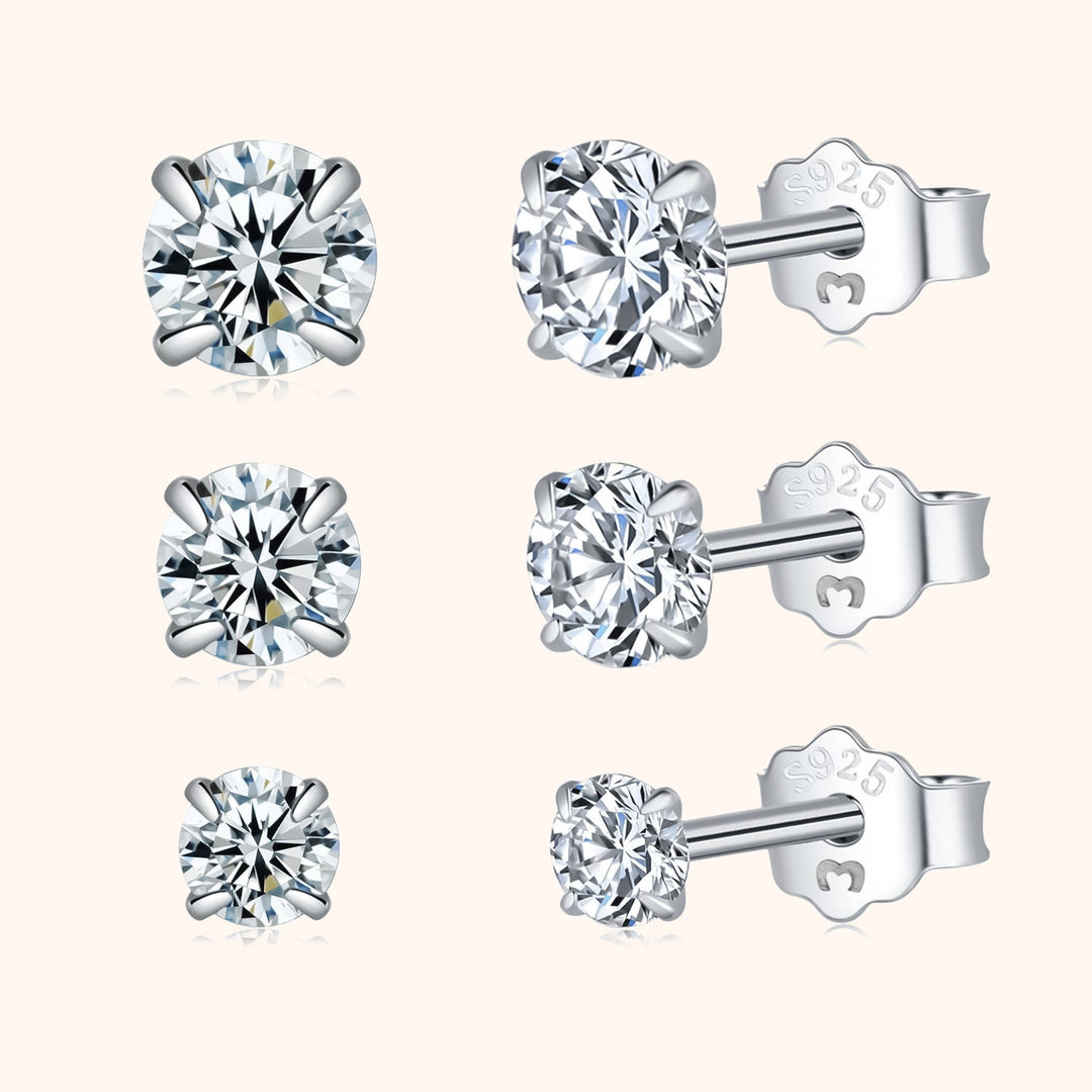 Small Zirconia Earrings - Lynette-Set (All sizes)-Silver-The Livary