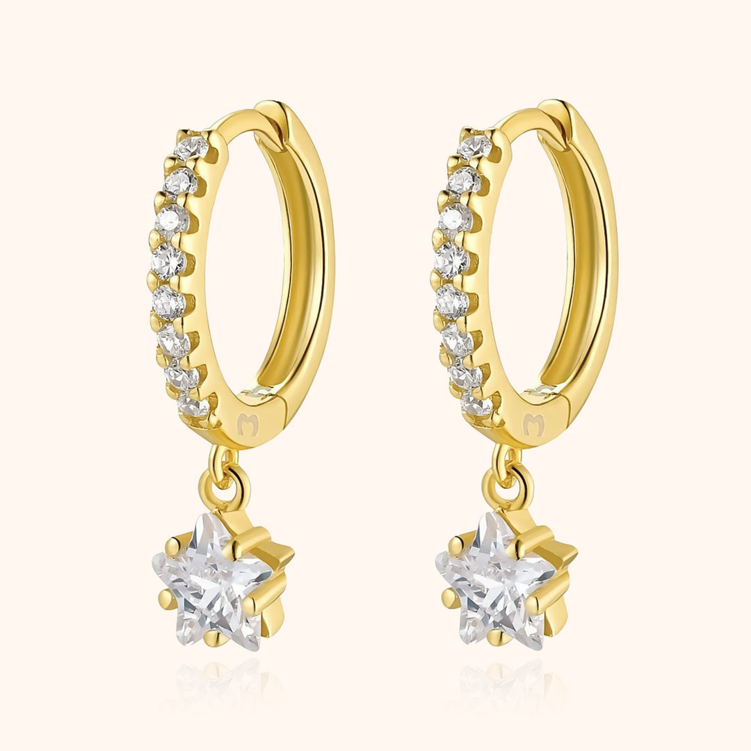 Hanging Star Earrings - Lyra-Gold-The Livary