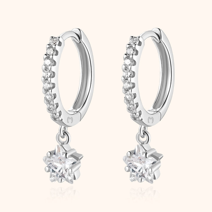 Hanging Star Earrings - Lyra-Silver-The Livary