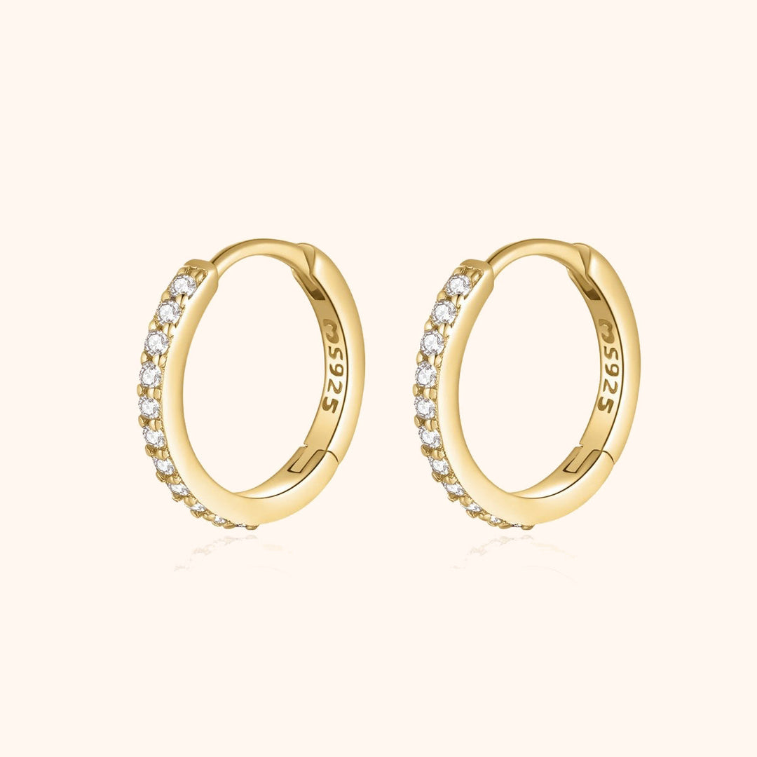 Radiant Zirconia Earrings - Iriana-Gold-The Livary