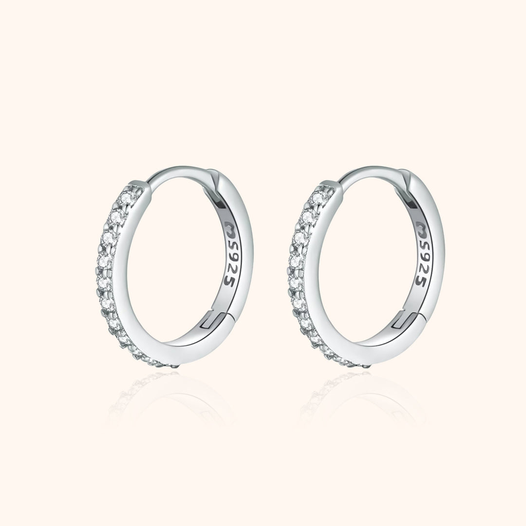 Radiant Zirconia Earrings - Iriana-Silver-The Livary