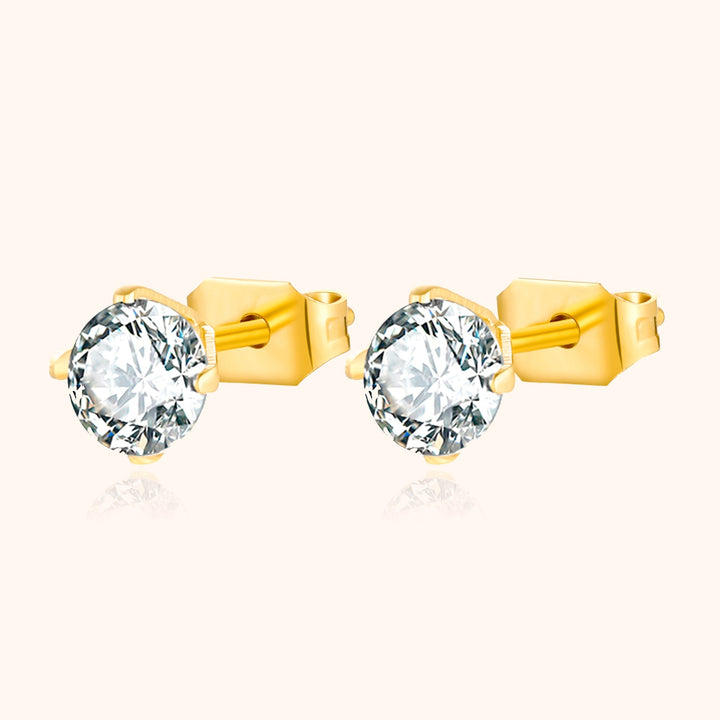 Shining Mini Earrings - Mira-Gold-0.20 in-The Livary