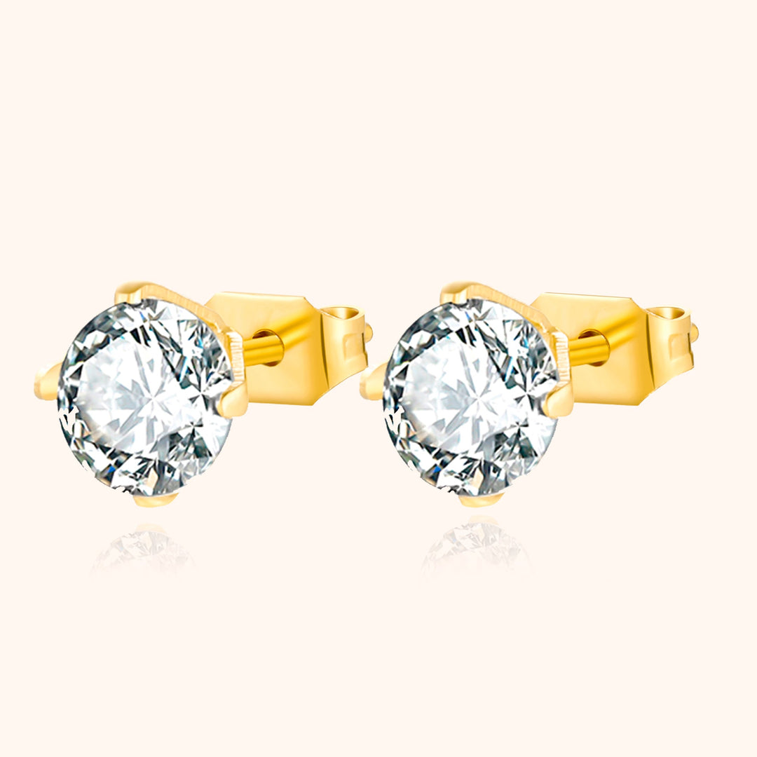 Shining Mini Earrings - Mira-Gold-0.24 in-The Livary