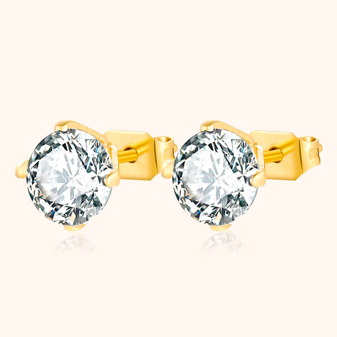 Shining Mini Earrings - Mira-Gold-0.28 in-The Livary