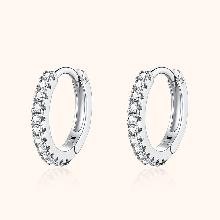 Stylish Zirconia Hoops - Aurina-Silver-The Livary
