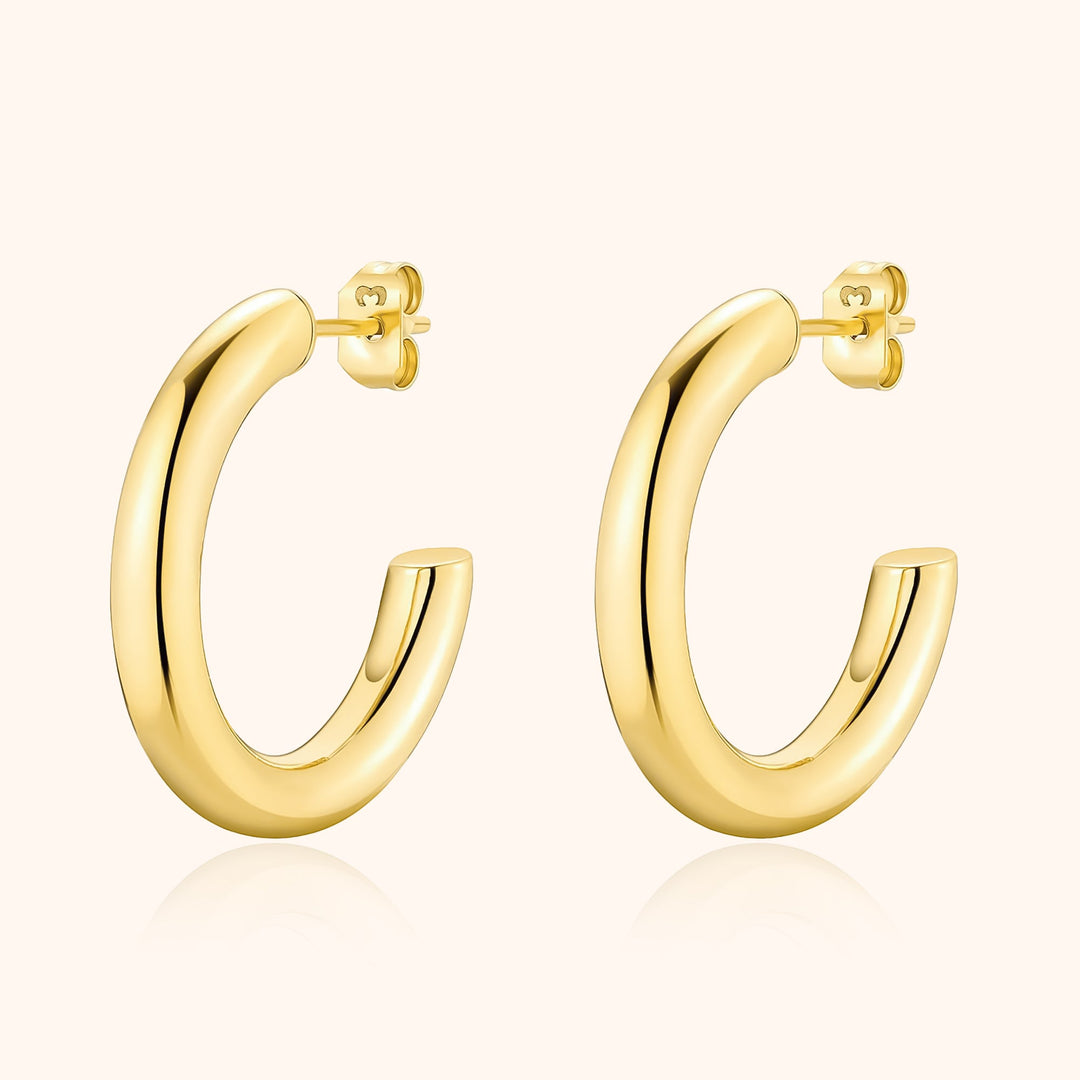 Half-Round Earrings - Elodie-Gold-The Livary