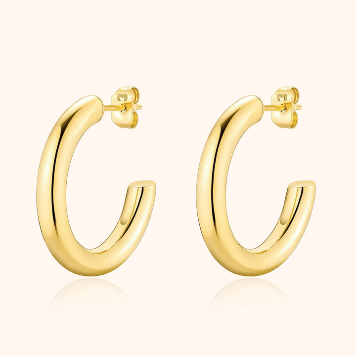 Half-Round Earrings - Elodie-Gold-The Livary