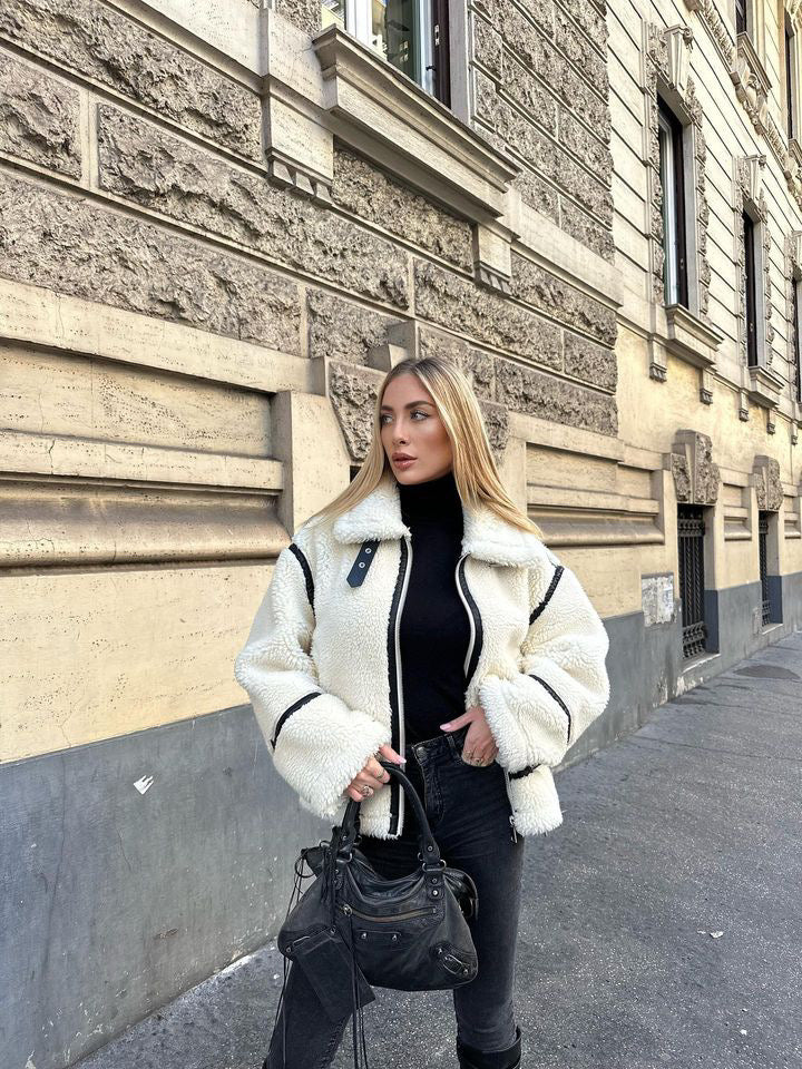 Teddy Pilot Jacket - Dilara | Trendy, Warm, Oversized & Stylish!-S-The Livary