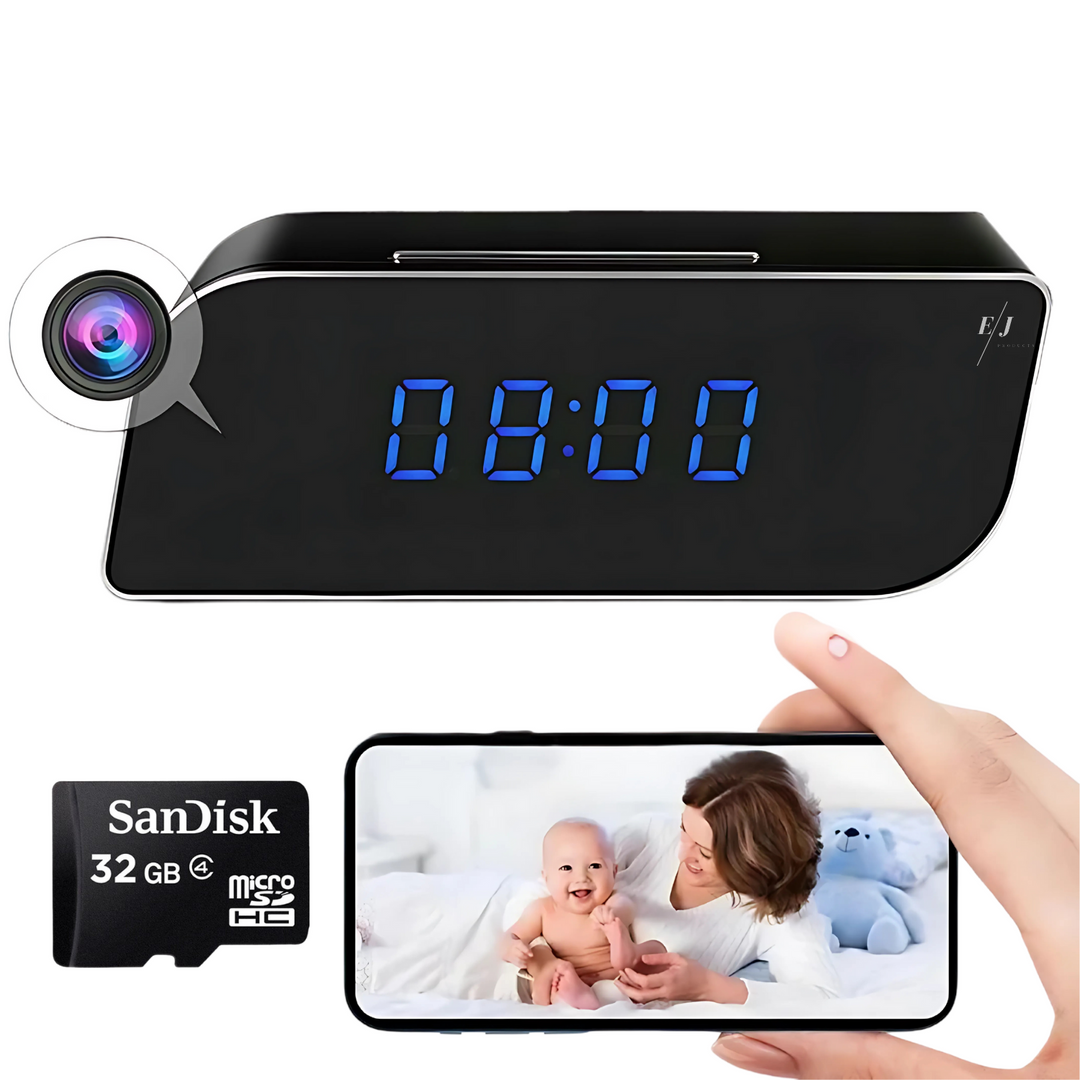 Digital Alarm Clock with Hidden Surveillance Camera – StealthClock Cam-32 GB-The Livary