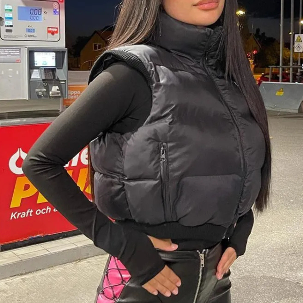Black Quilted Ladies Bodywarmer for Comfort and Warmth - Naia-XS-The Livary