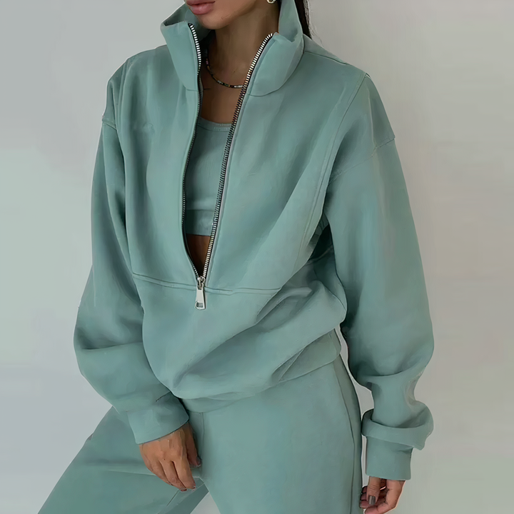 Comfortable Women's Tracksuit - Ava-Green-S-The Livary