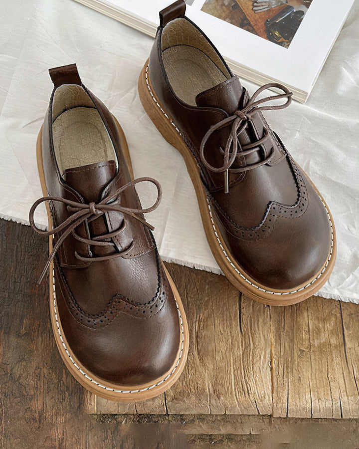 Retro Oxford Shoes for Women – Isadora-Dark brown-4.5-The Livary
