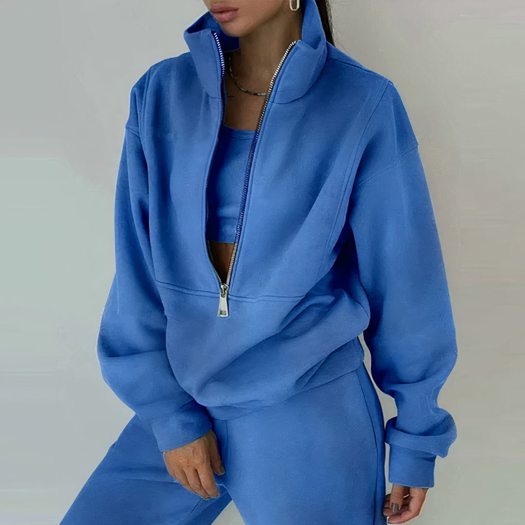 Ladies Tracksuit Set of 2 - Livia-Blue-S-The Livary