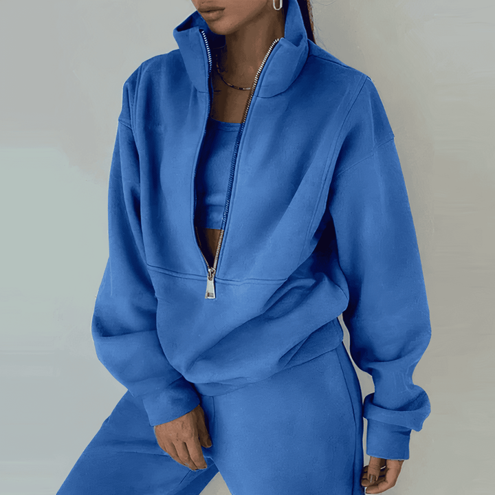 Comfortable Women's Tracksuit - Ava-Blue-S-The Livary