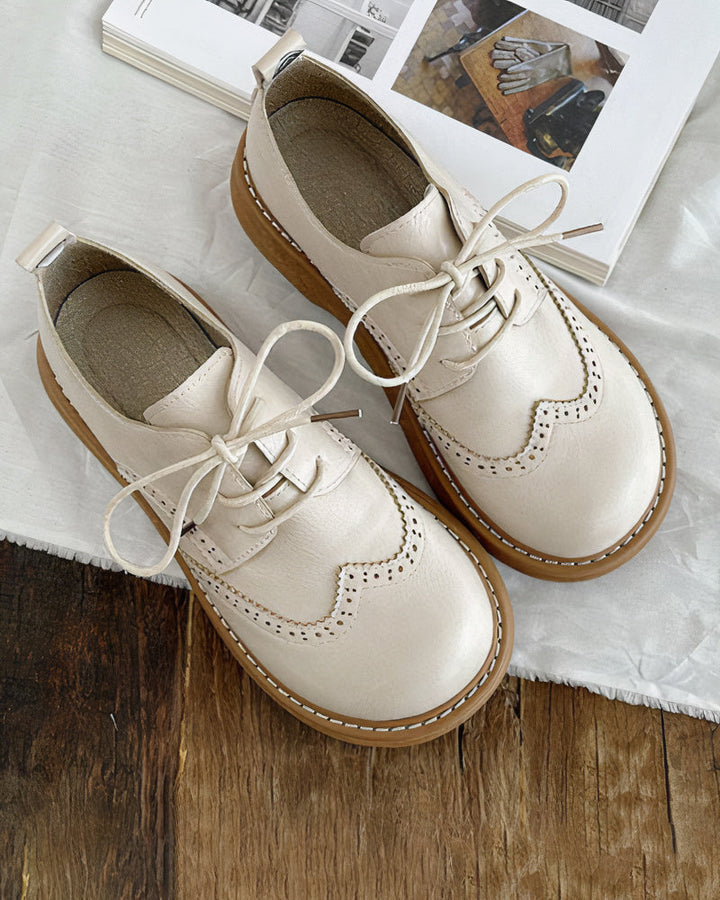 Retro Oxford Shoes for Women – Isadora-Ivory-4.5-The Livary