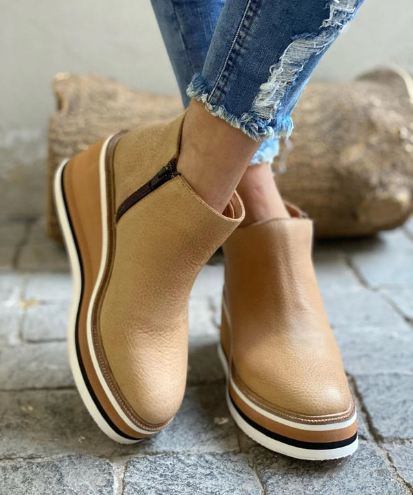 Bella - Casual Ankle Boots for Women-Khaki-2.5-The Livary