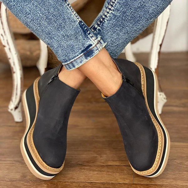Bella - Casual Ankle Boots for Women-Black-2.5-The Livary