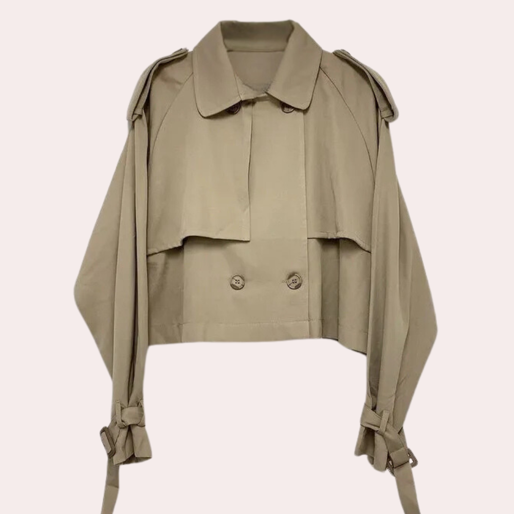 Short Ladies' Coat with a Modern Look - Sienna-Khaki-The Livary