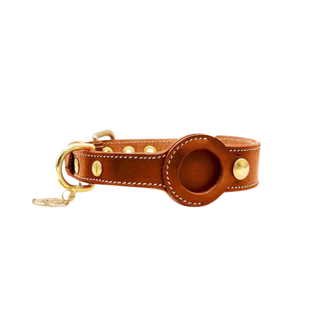 Stylish AirTag Collar for Pets - PurrTrack™-Brown-S (11.81–14.57 in)-The Livary