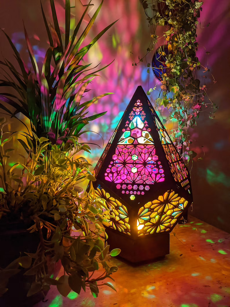Stained Glass Style LED Table Lamp - LumiAura-The Livary