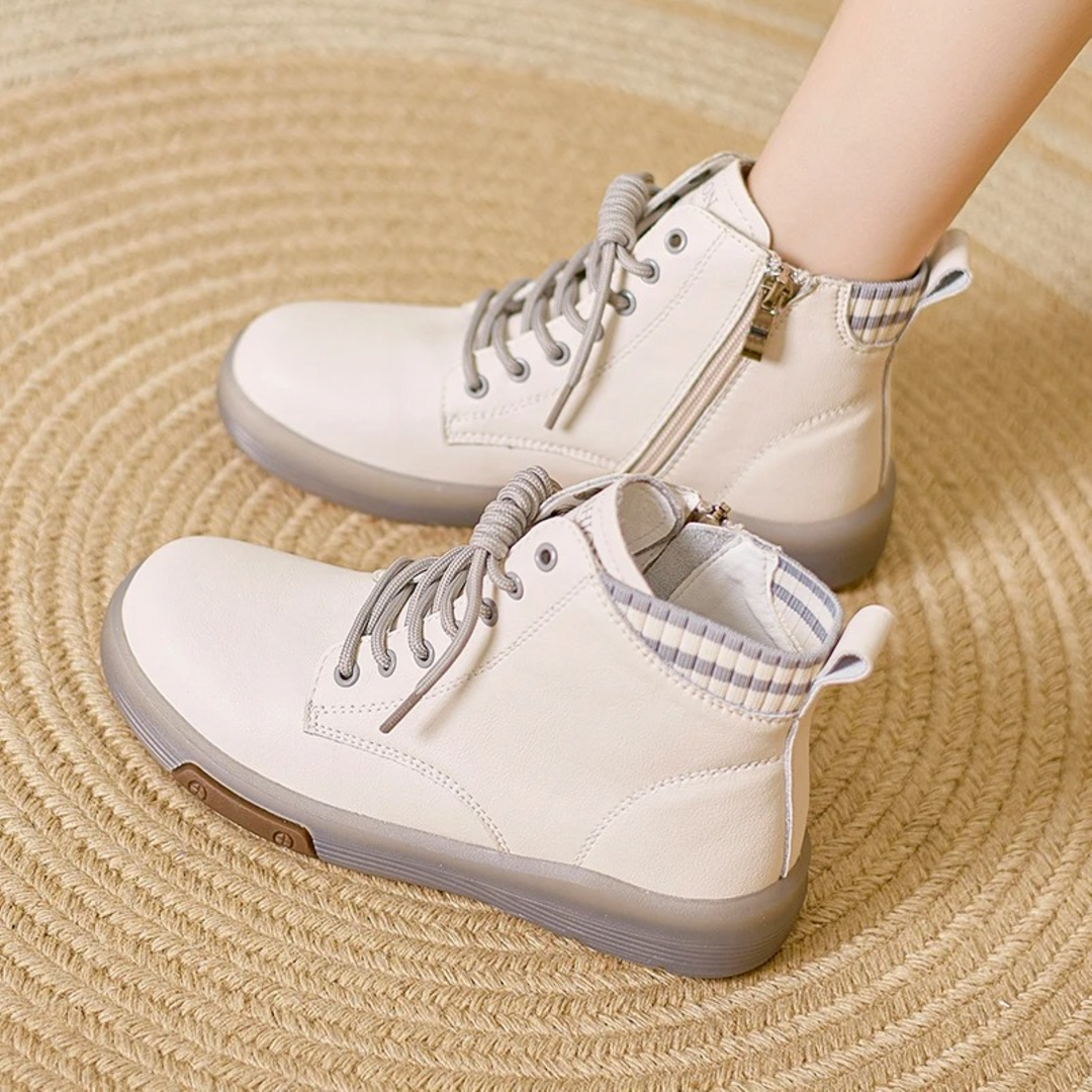 Learn Waterproof Women's Sneakers - AquaStride-Light brown-grey-2.5-The Livary