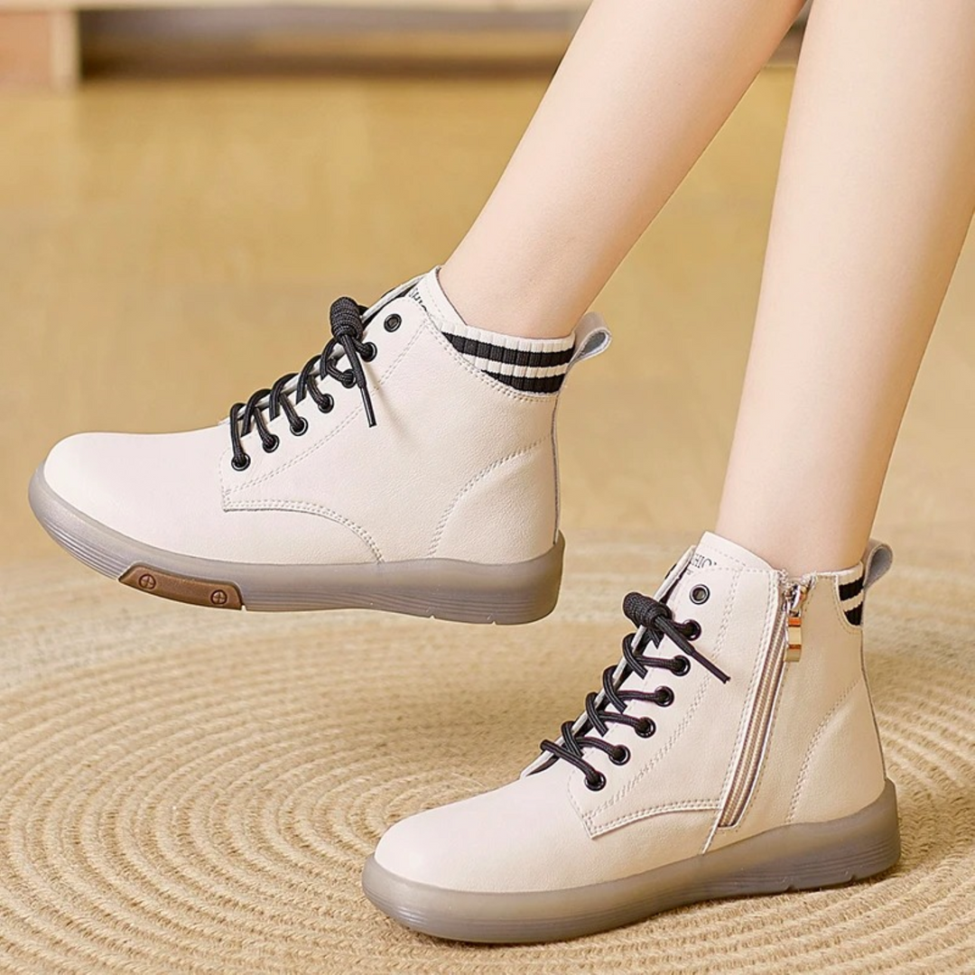 Learn Waterproof Women's Sneakers - AquaStride-Light brown-black-2.5-The Livary