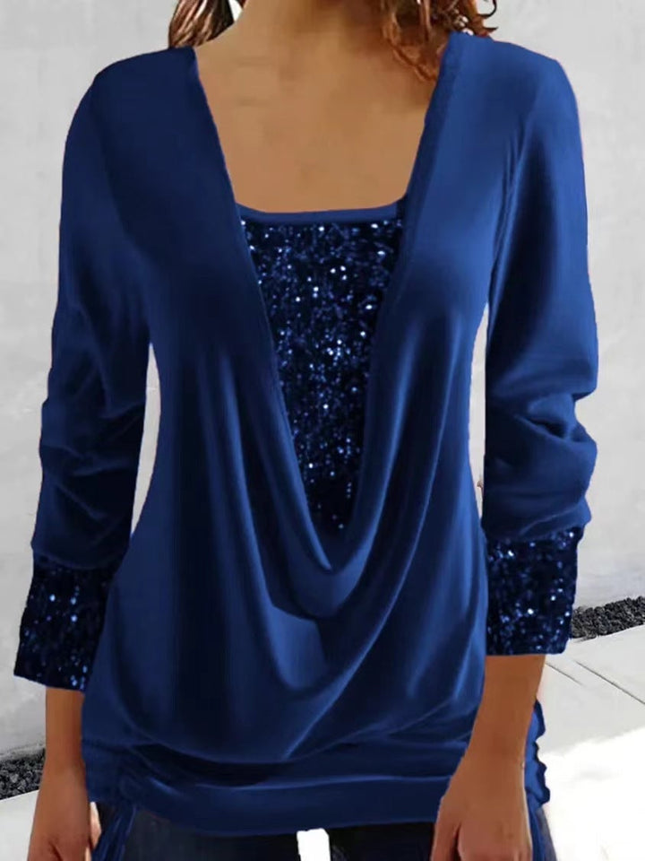 Glamour and Comfortable Sparkle Top - Luna-Red-S-The Livary